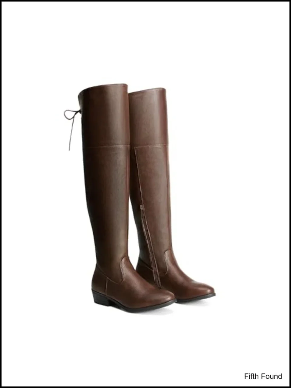 Over the Knee Riding Boots Faux Leather Pull-On Zip Comfort Heel